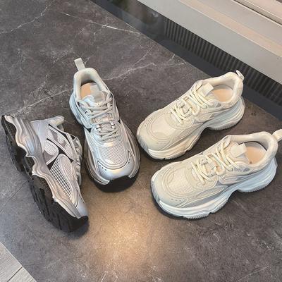 Подошва на присосках, папины кроссовки женские 2025 весна новые универсальные на толстой подошве увеличивающие рост женские туфли повседневные женские кроссовки для бега и спорта