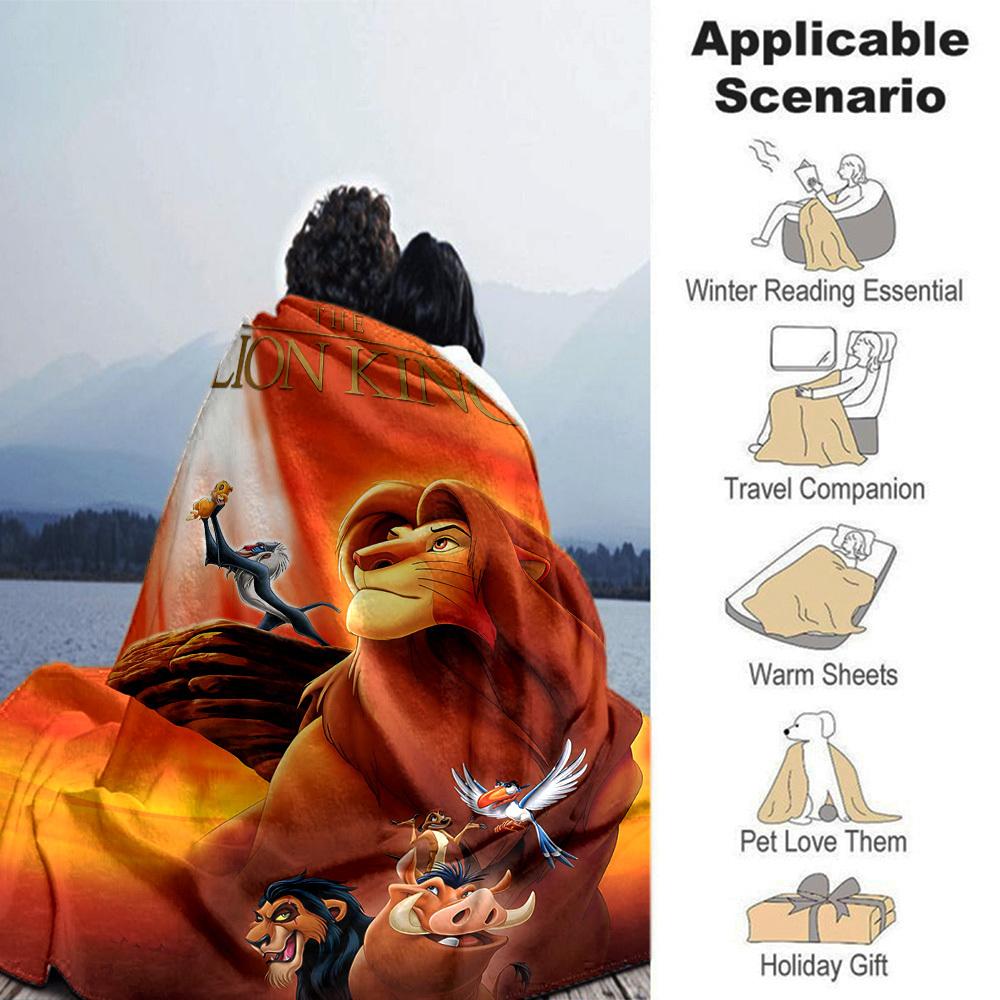 1pc Lion King Blanket Lightweight Flannel Throw for Sofa Bed Travel Camping Livingroom Office Couch Chair 1131KK