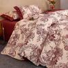 Fashionable and high-end floral print cotton and linen wedding four piece set - buttons by the Seine River