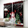 2pcs Luxurious Merry Christmas White Snowman Christmas Tree Elk Curtains for Living Room Bedroom Balcony Kitchen Decor Curtains