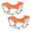 1 Pair Shoes Crampons with 8/10 Stainless Steel Teeth Chain Non-Slip Shoes Spikes Snow Ice Cleat Outdoor Walking Climbing Hiking Boots Grippers Cover