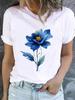 (Asian Size) Casual Short Sleeve T Tee Top Clothing Shirt Women Printed Lady 90s Trend Flower Fashion Female Graphic T-shirts