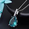 BELLA BOX Темпераментное модное голубое ожерелье с кристаллами в форме капли воды для женщин, грушевидный кулон с драгоценным камнем, женская свадьба, помолвка