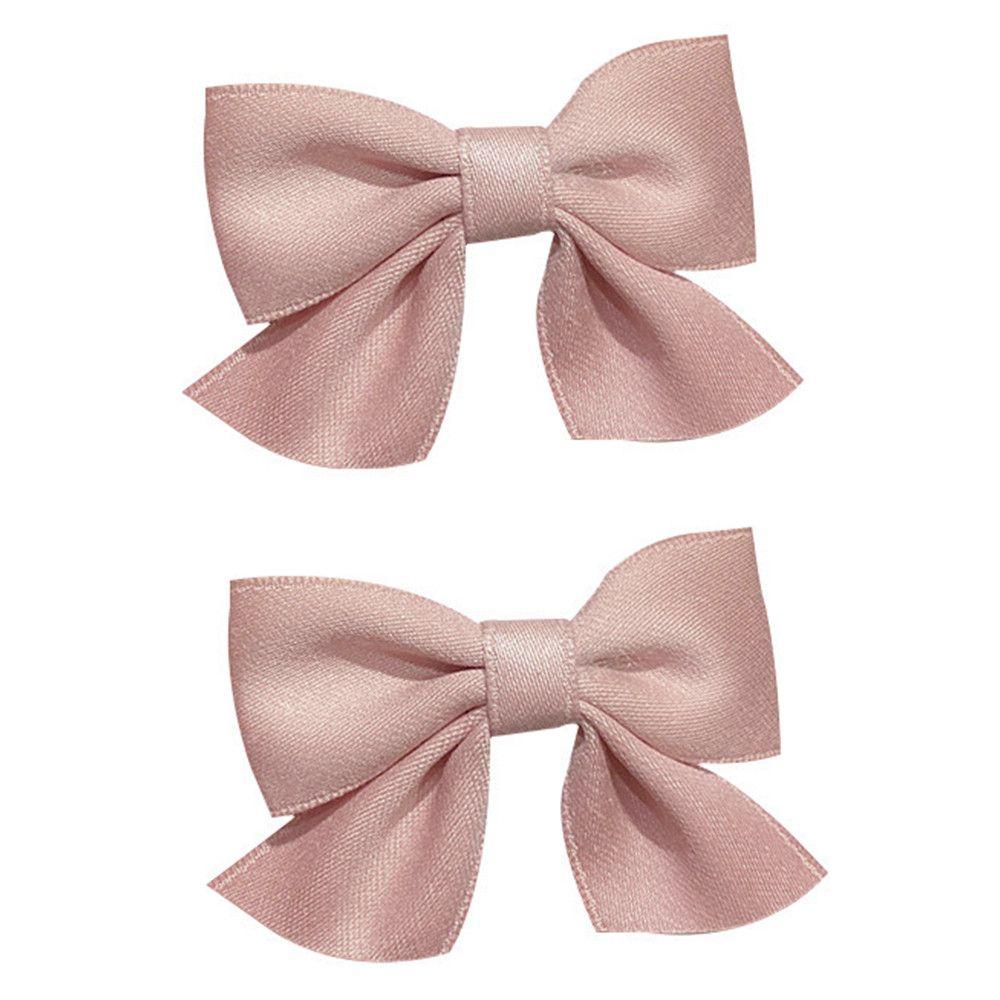 2Pcs Cute Little Girl Solid Color Bowknot Barrettes Baby Hairpins Kids Hair Clips Bow Headgear