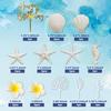 21PCS Hawaiian Beach Cake Decorations with Starfish Artificial Plumeria Flower for Hawaii Aloha Summer Theme Wedding Birthday