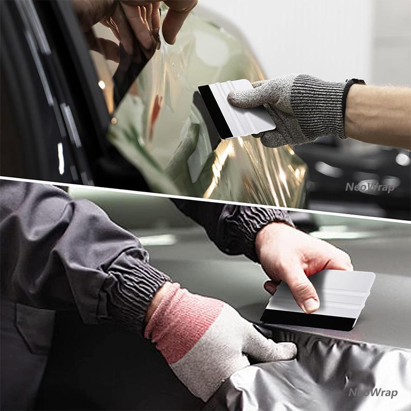 Ракель с фетровым краем Инструмент для тонировки окон Скребок для виниловой пленки автомобиля Пластиковая лопатка Без царапин Пленка DIY Ракель Выравнивание обоев