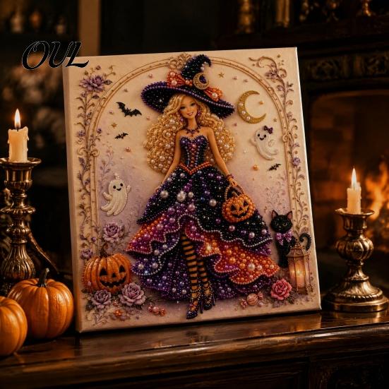 Handmade Wall Art Supplies Fashion Doll Faux Pearl Kit, DIY Christmas Painting Craft Kit 3D Textured Bead for Adults, Festive Decor Beginner Friendly