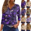 Women's Casual Fashion Sexy Comfortable V-Neck Halloween Seven Sleeve Top