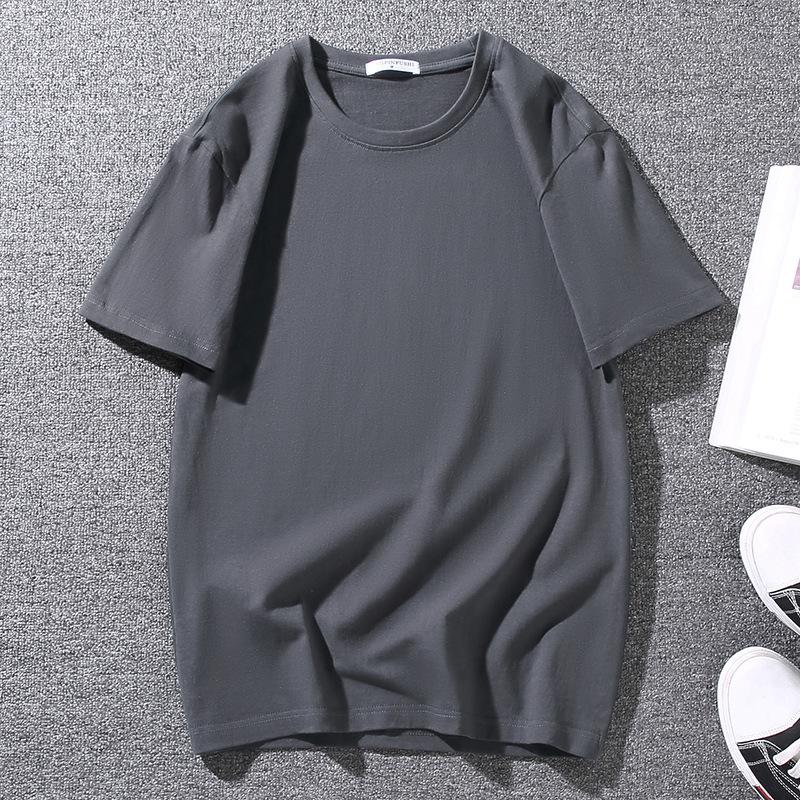 Men's Summer Loose Tee Men's Pure Cotton Casual Round Neck Sports Short Sleeve Men's Plus Size Elastic Comfortable T-shirt