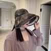 Дышащая сетчатая полуоткрытая шляпа от солнца с большим козырьком для защиты всего лица, складная, портативная, спортивная, с ретро-принтом