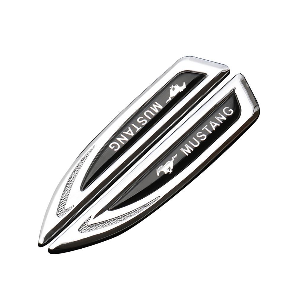 AKN1 2pcs Car Styling Side Fender Body Emblem Stickers Knife Badges Decoration For Ford Fiesta Focus 2 MK3 Mondeo MK4 Mustang Ranger