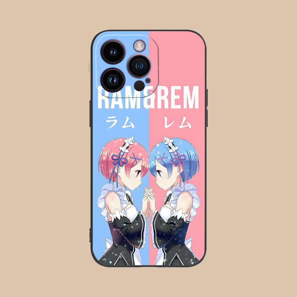 ReZero Рем Рам Матовый ТПУ Чехол для Мобильного Телефона для iPhone 17 16 15 14 13 12 11 X XR XS 8 7 Air Pro Max Plus Mini Цветная Крышка