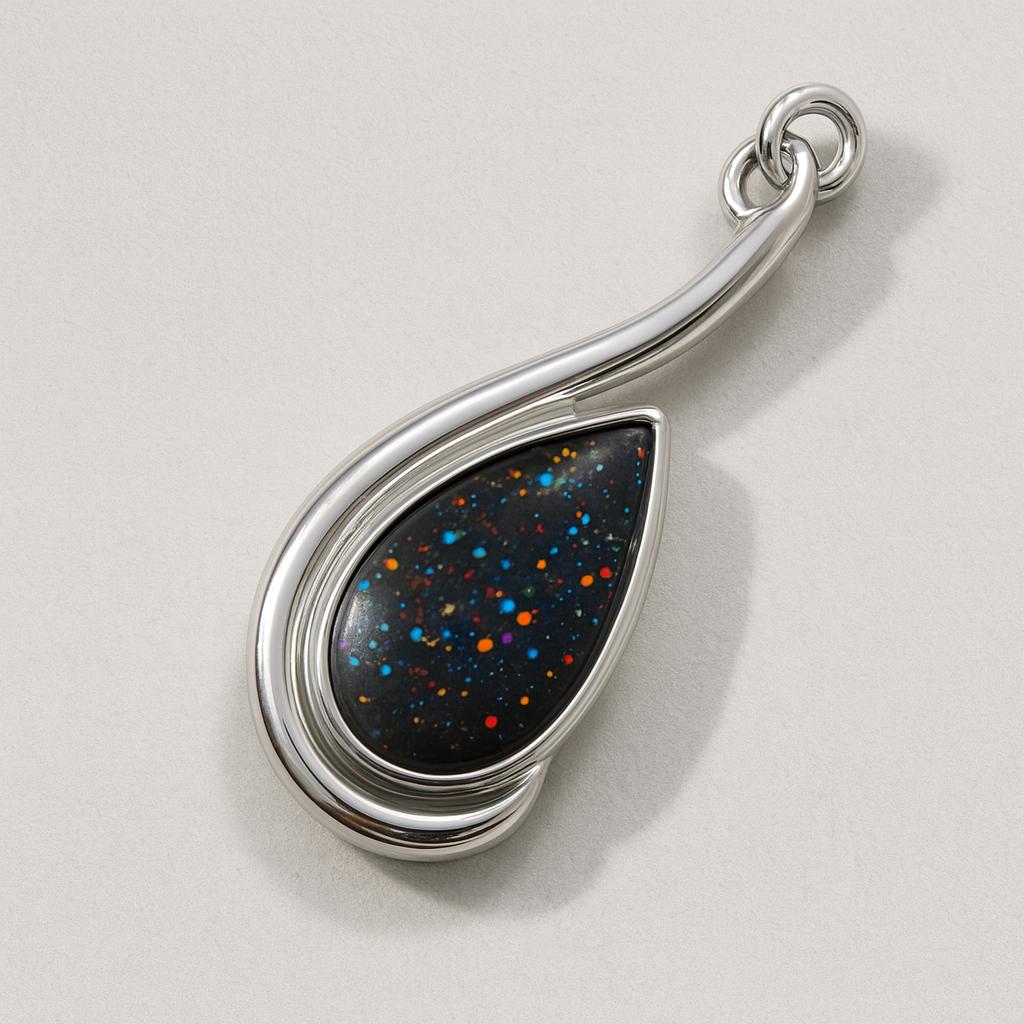 Natural Multicolor Opal 30.90 Ct 925 Sterling Silver Pear Cut Pendant CERTIFIED