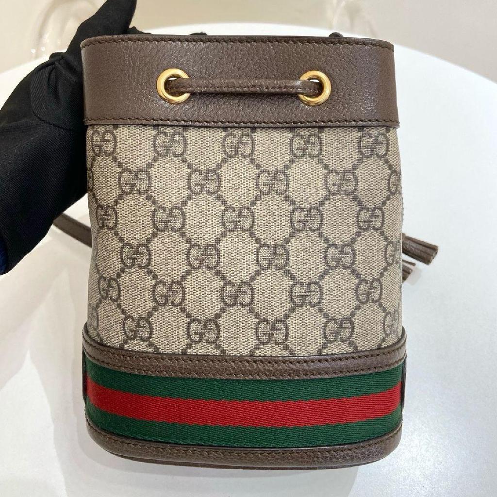 [Pre-Owned] Gucci Ophidia Mini Bucket Bag 'Beige/Ebony' - Excellent #1C3J7C8