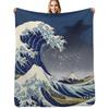 Great Wave: Kanagawa Night Throw Blanket Summer Cool Breathable Blanket for Sleeping