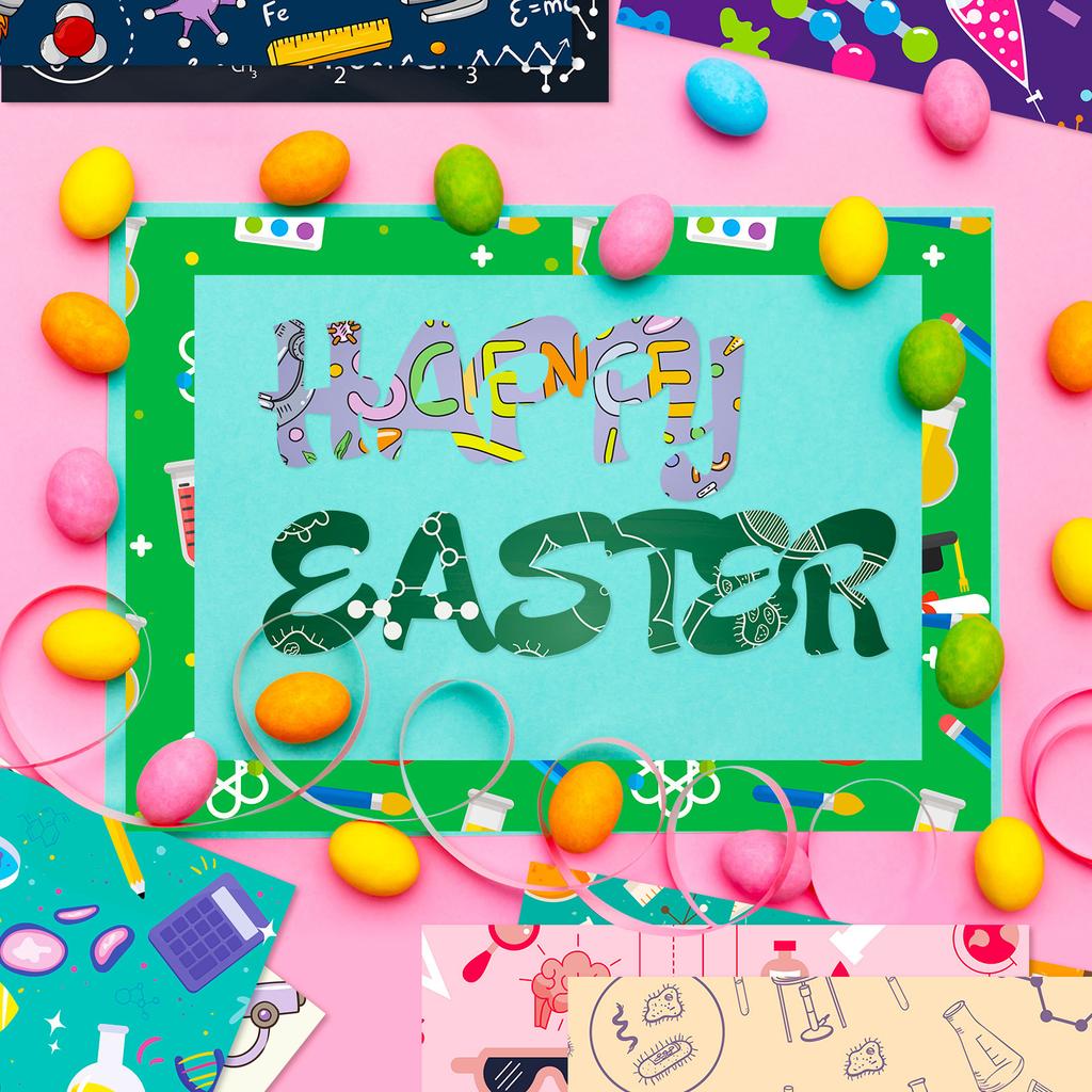 12 Sheets Of Scientific Experiment Material Paper, Handbook Decorative Sticker Diy Background Paper, Patterned Handbook Paper