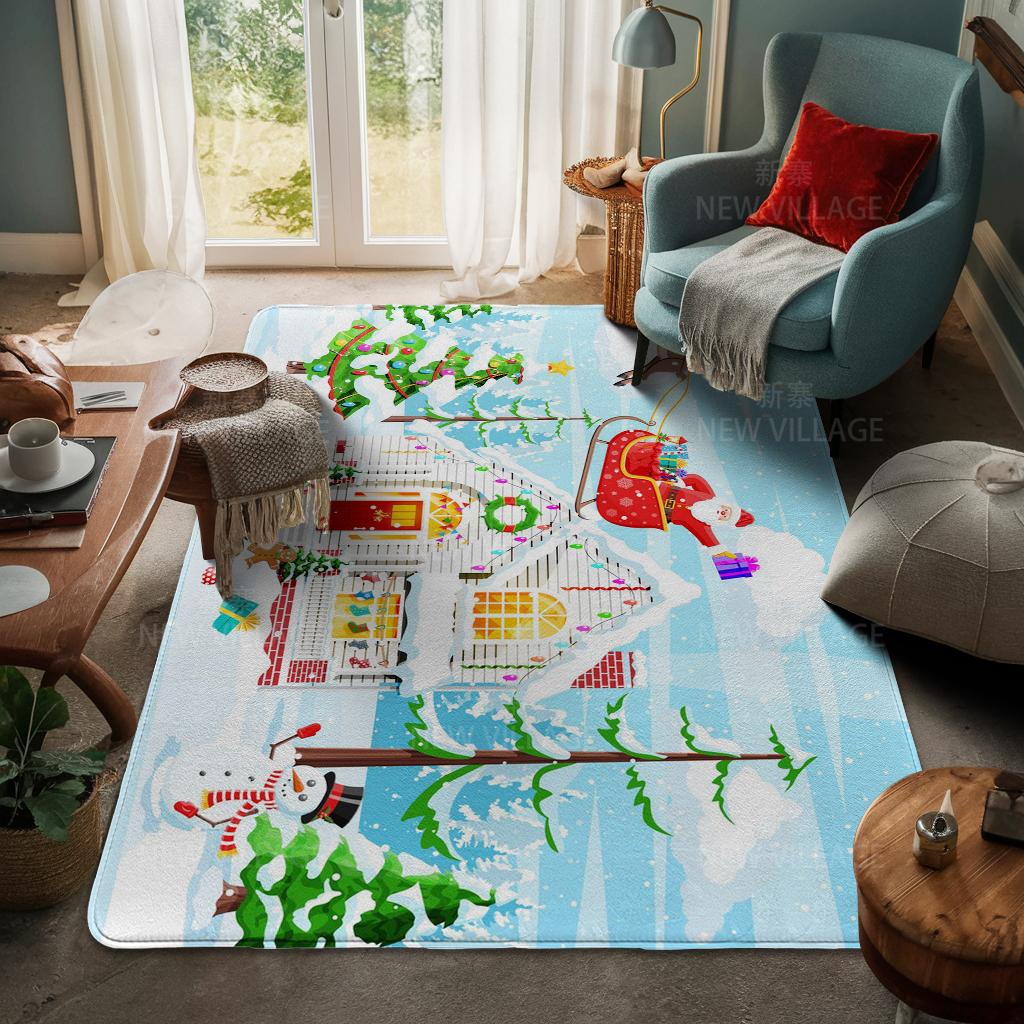 Ковер у входа в дом Домашний коврик у двери Гостиная Ванная Комната Ноги ванная комната Нескользящие коврики с водопоглощением для ванной Счастливого Рождества зима