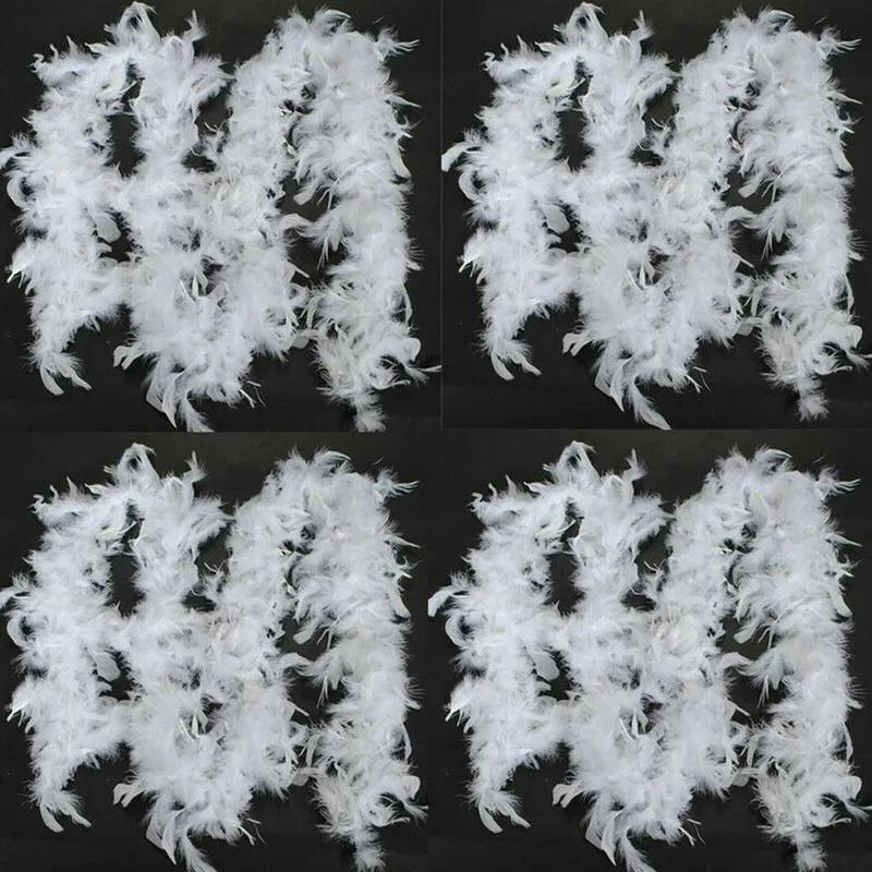 Рождественские украшения 2M Рождественская елка Белая перьевая полоска Боа Рождественская лента для вечеринки Гирлянда Декор