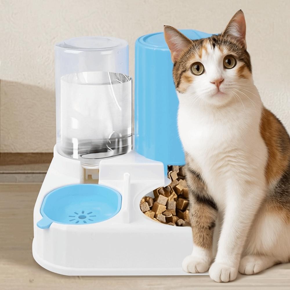 Large Capacity Cat Automatic Feeder Detachable Cat Dog Food Bowl for Kitten Puppy