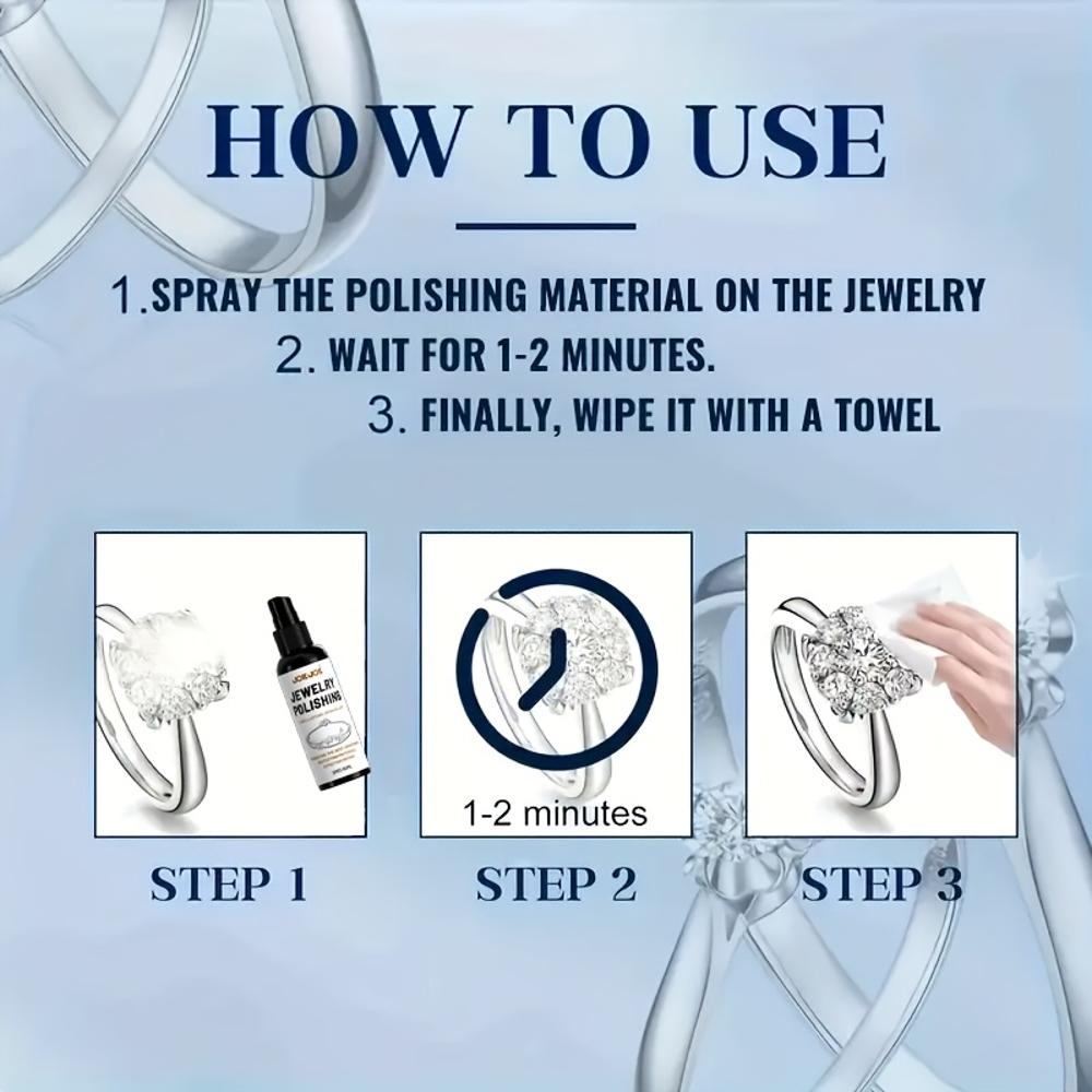 [Профессиональный полирующий спрей] Профессиональный полирующий спрей для ювелирных изделий | Средство для удаления потускнения и окисления, полироль для усиления блеска для серебристого, белого золота