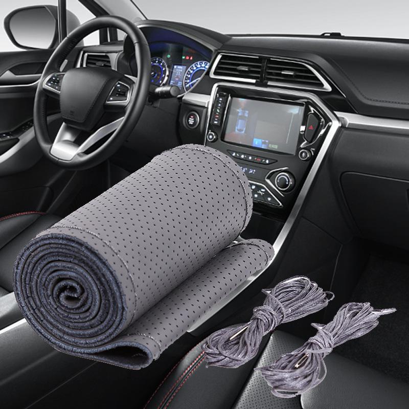 Чехол на руль из натуральной кожи, ручной работы, нескользящий, верхний слой из коровьей кожи, впитывающий пот, универсальный для всех сезонов.