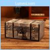Retro Jewelry Wooden Storage Box With Lid For Cosmetics Accessories Organization