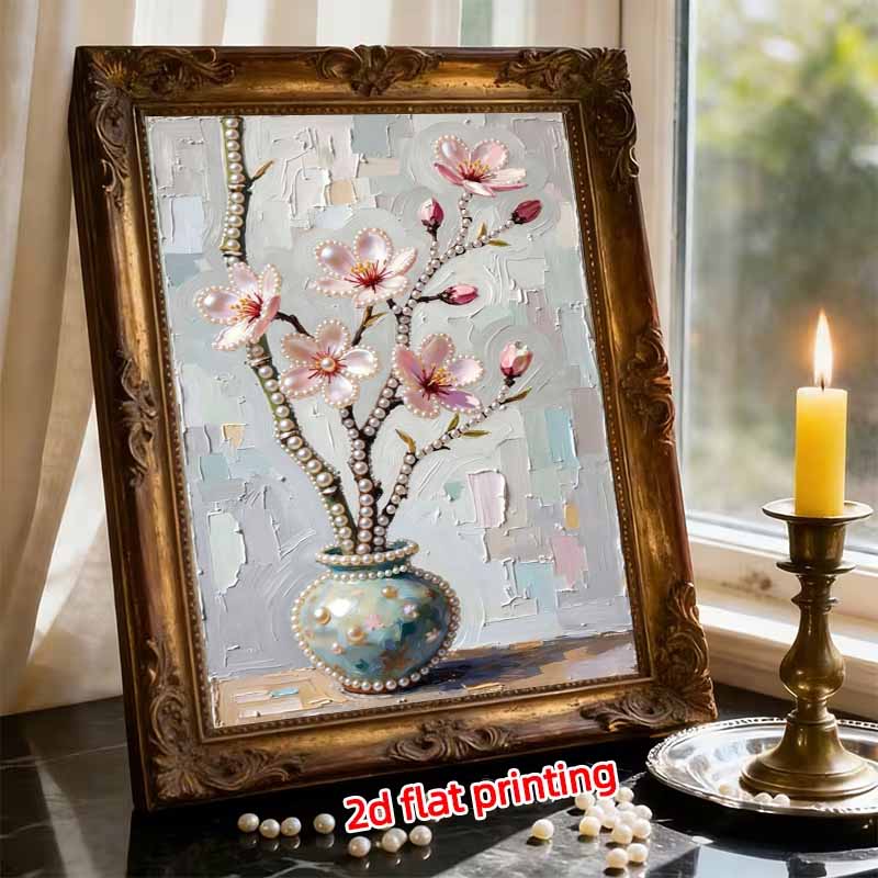 DIY холст для рисования жемчугом, цветочный дизайн, блестящий 3D-набор для творчества с бусинами, креативное хобби для декора стены гостиной