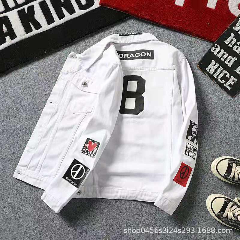 Молодежная джинсовая куртка в корейском стиле для учеников средних и старших классов - модное мужское пальто на весну и осень