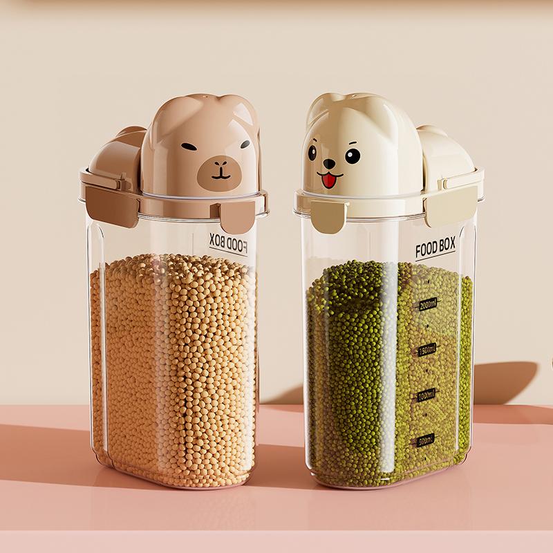 UFORU Animal-Shaped Grain Canister – Food-Grade Kitchen Sealed Pantry Organizer