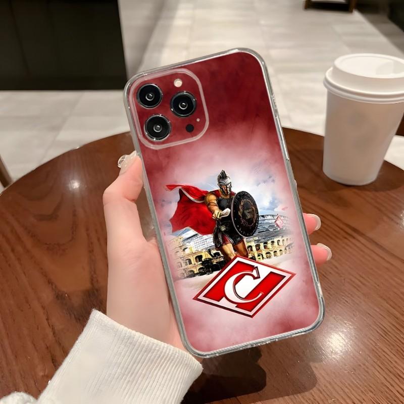 Русский Спартак Москва Футбольный Чехол для Телефона Для Iphone 14 Pro 13 Mini 11 12 Max Xr X Xs 7 8 Plus 6 Прозрачный Силиконовый Чехол