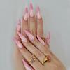 24PCS French Pink Glossy Tip Press on Nails Long Lasting Safe Material Waterproof False Nails for Women Girls Manicure DIY