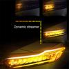 1 пара динамических DRL автомобильных гибких светодиодных дневных ходовых огней, указатели поворота, фары, водонепроницаемые, 30 см, 45 см, 60 см, белые, желтые