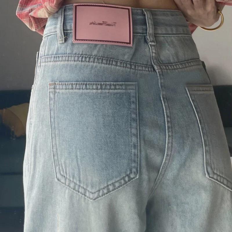 High Street Celebrity Pink Label Kichkina, nok shaklidagi ayollar uchun keng oyoqli, yuqori belli jinslar