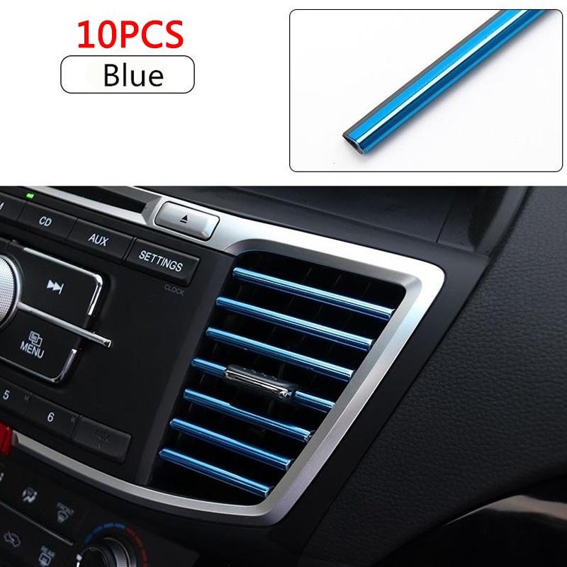 Разноцветные автомобильные вентиляционные полоски для отделки U-образного стиля, декоративные полосы для автомобиля, интерьер, стайлинг автомобиля «сделай сам», универсальные автомобильные аксессуары