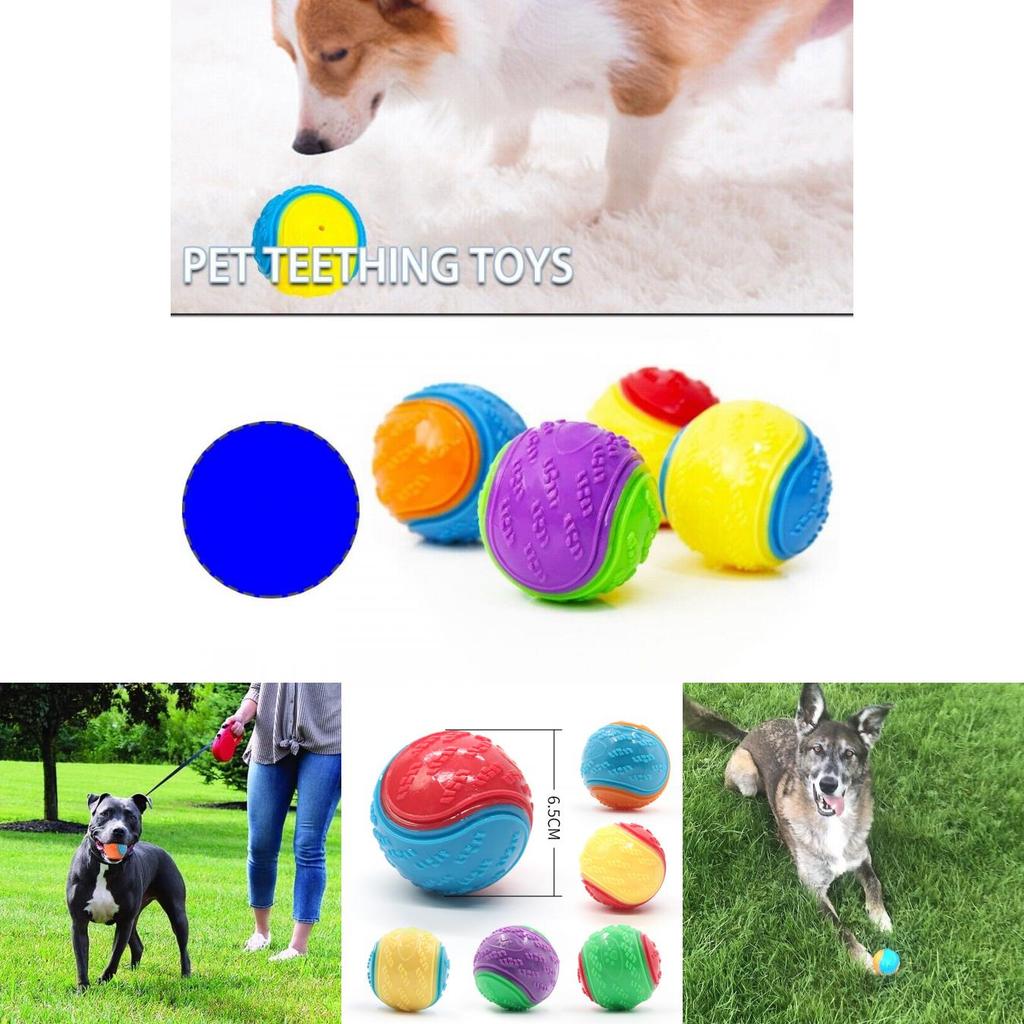 Toy Squeaky Dog Balls Rubber Durable Bouncy Chew Ball Puppy Play Tpr Outdoor