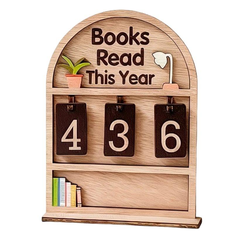 M-Modern-For Bookshelf Decorations, For Book Lovers Gift, Student And Teacher Annual Reading Count Display, And Reading Challeng