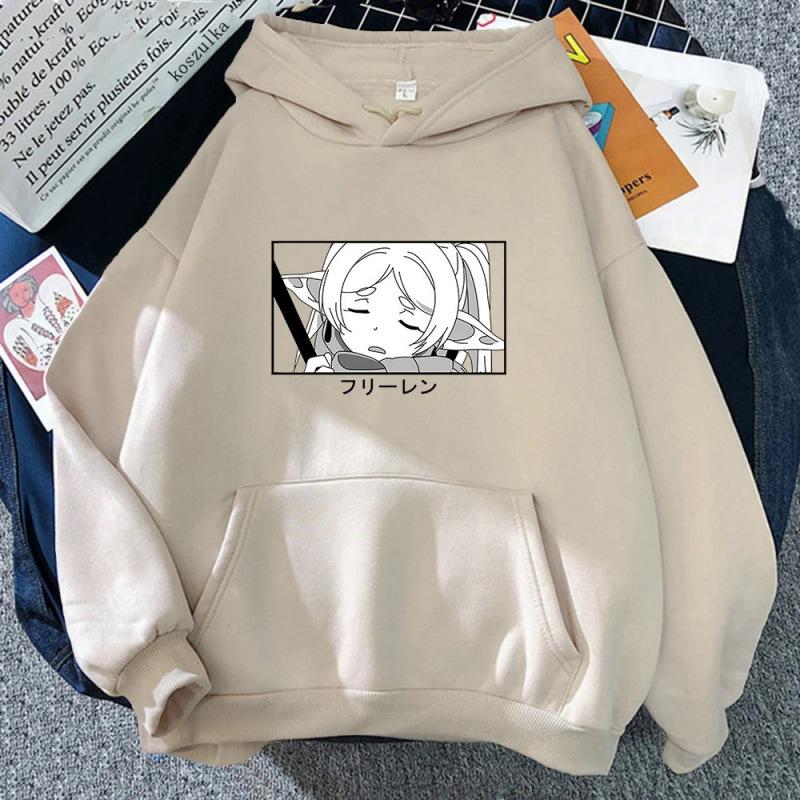 Men's Japanese anime Frieren hoodie fashionable long-sleeved sweatshirt Harajuku casual streetwear comfortable sweatshirt