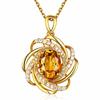 Желтый кристалл цитрин драгоценные камни циркон кулон ожерелья для женщин тон колье ювелирные изделия