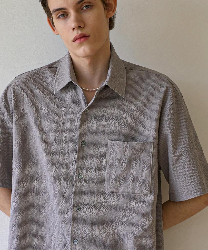 TRIP LE SENS Mist Grid Half Shirt_Gray