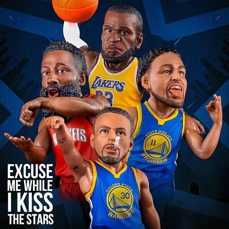 Miniature Basketball Legends Statues Lebron Stephen Kevin Klay Decorations