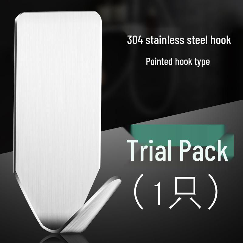 Stainless Steel Adhesive Wall Hook for Clothes, Coats, and Hats - No-Punch Installation, Ideal for Kitchen and Bathroom.