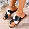 Outdoor Beach Slippers Shoes for Women 2025 Open Toe Women's Slippers Women Mixed Color Flat with Plus Size Ladies Thong Sandals