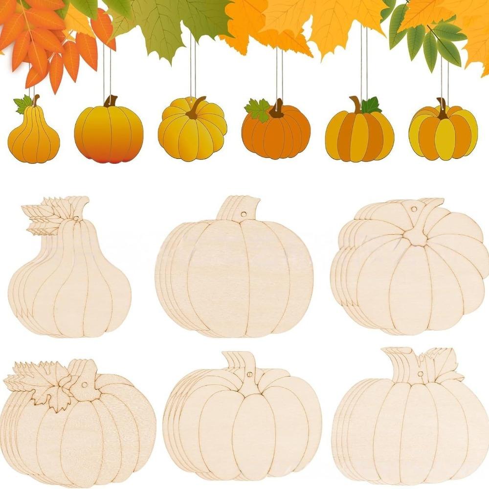 6/18/36PC Wooden DIY Painting Pumpkin Pieces for Halloween Carnival Ghost Festival Prank Party Gift Decoration Gift Pack Filling
