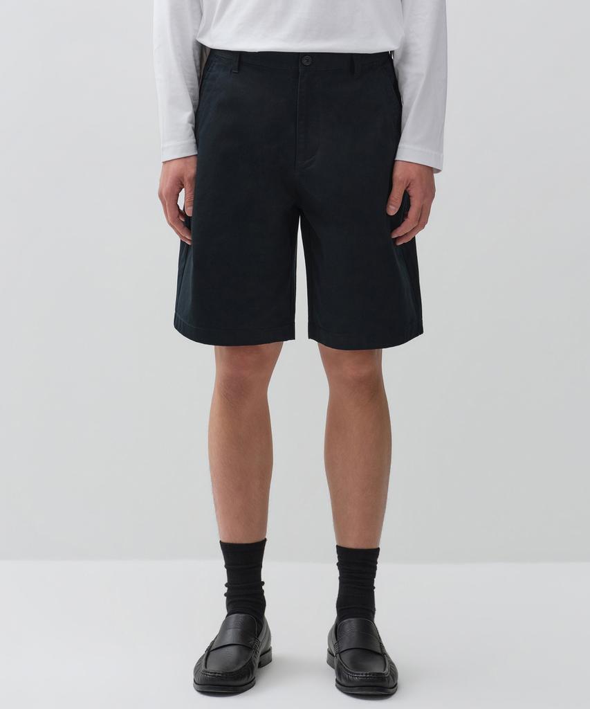 MUSINSA STANDARD [Cooltandard] Wide Chino Shorts [Navy]