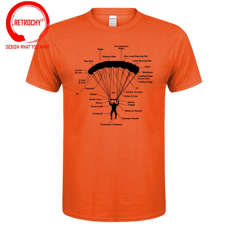 Retro Unisex T Shirt Unisex Funny Parachute Anatomy Magic Skydiving Skydiver TShirt Vintage Paragliding Parachu Paraglider Tee Shirt