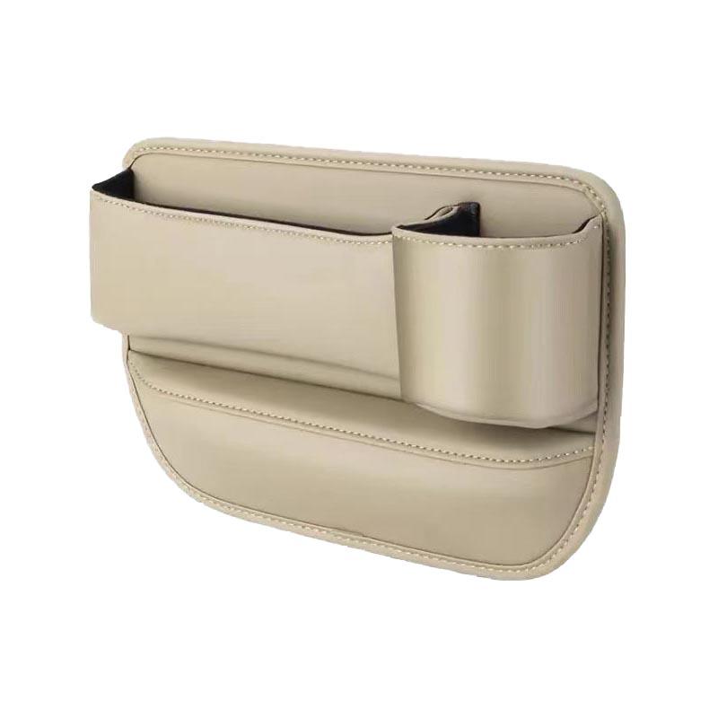 1Pc Car PU Leather Cup Holder Gap Bag Car Gap Storage Box with Cup Holder, Gap Filler Organizer for Glasses Phone Keys and Cards