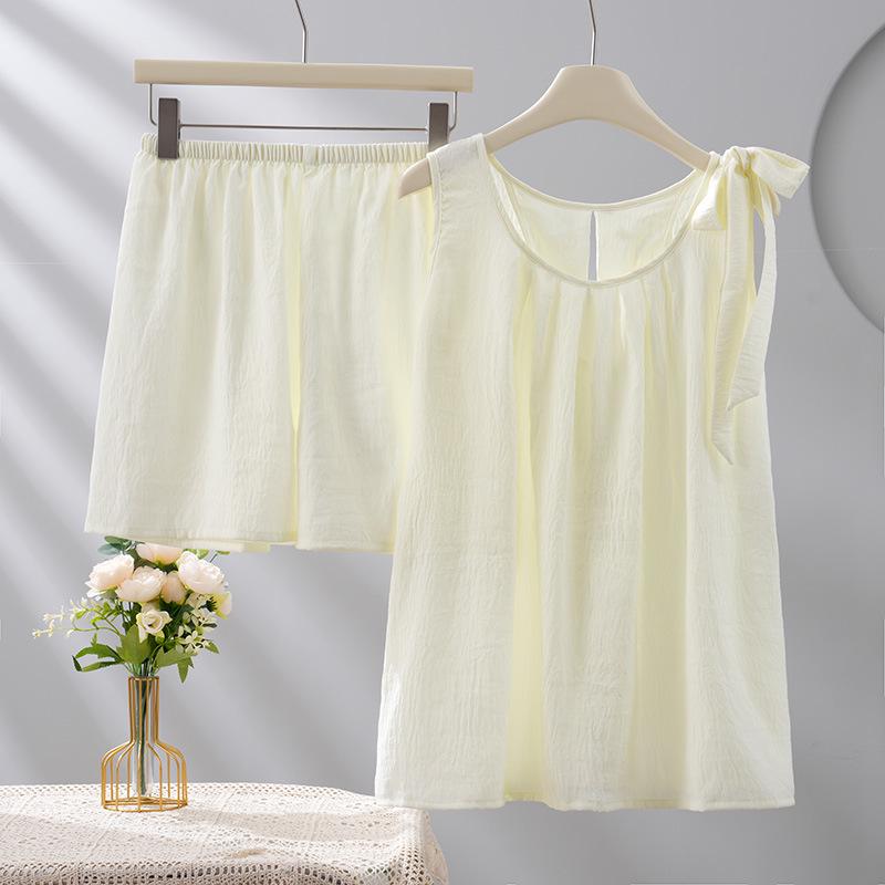 2025 Cloud Cotton Women's Pajama Set - Tank Top & Shorts, High-End Loose Casual Homewear