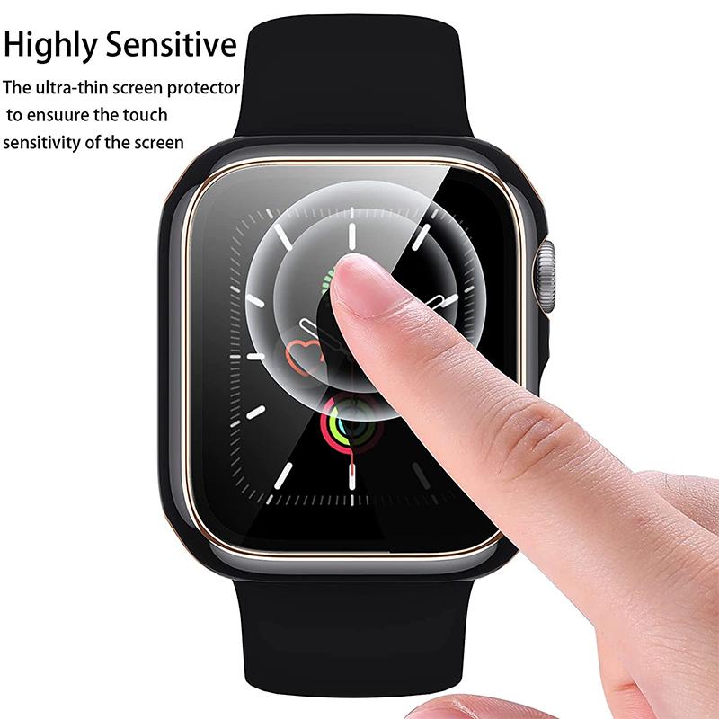 Закаленное стекло+чехол для Apple Watch 10 46 мм Матовый жесткий ПК бампер Защитная пленка для экрана Чехол iWatch series 10 42 мм Аксессуары