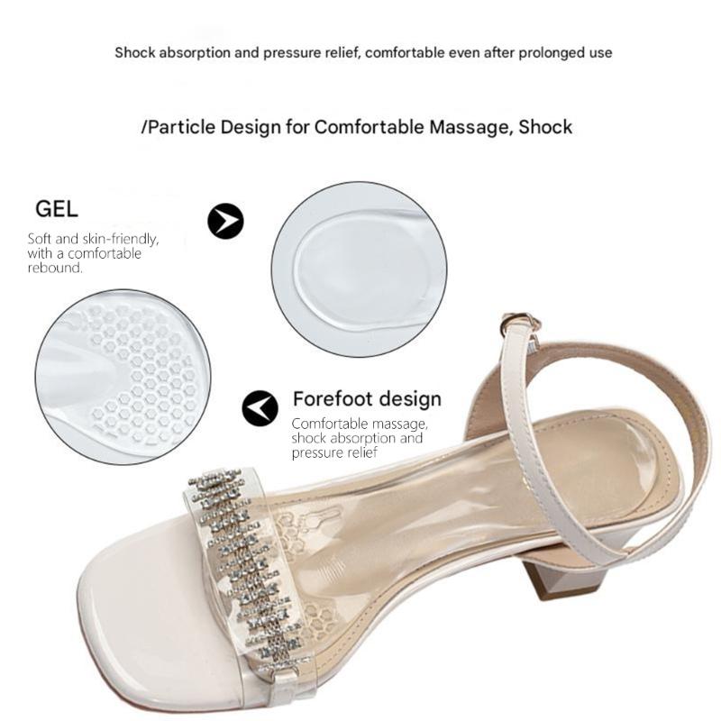 2 Pairs Women's Gels Cushion Insoles For High Heels With Arch Support And Antislip Design 3/4 Length Invisible Inserts