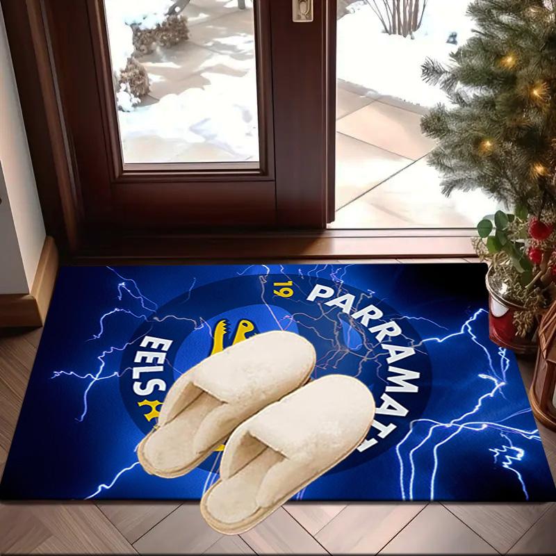 Parramatta Eels Team Crest Area Rug Office rug, Chair Rug, Decor Carpet Livingroom bedroom Mat, Large Size Fan gifts Christmas gifts